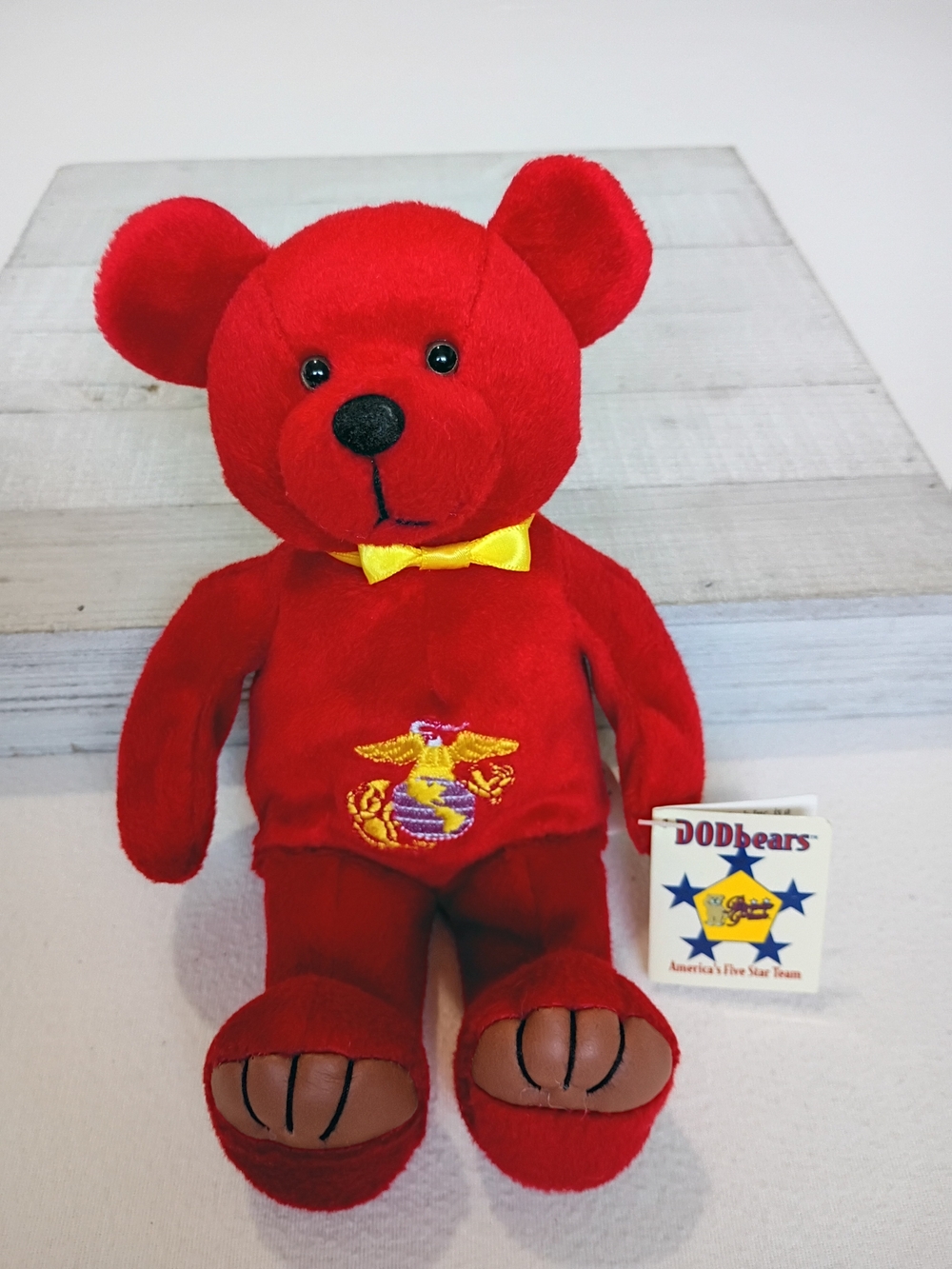 VTG 1999 DODbears Honor USMC Marine Corps Red Teddy Bear Plush 9.5" w/ Tags